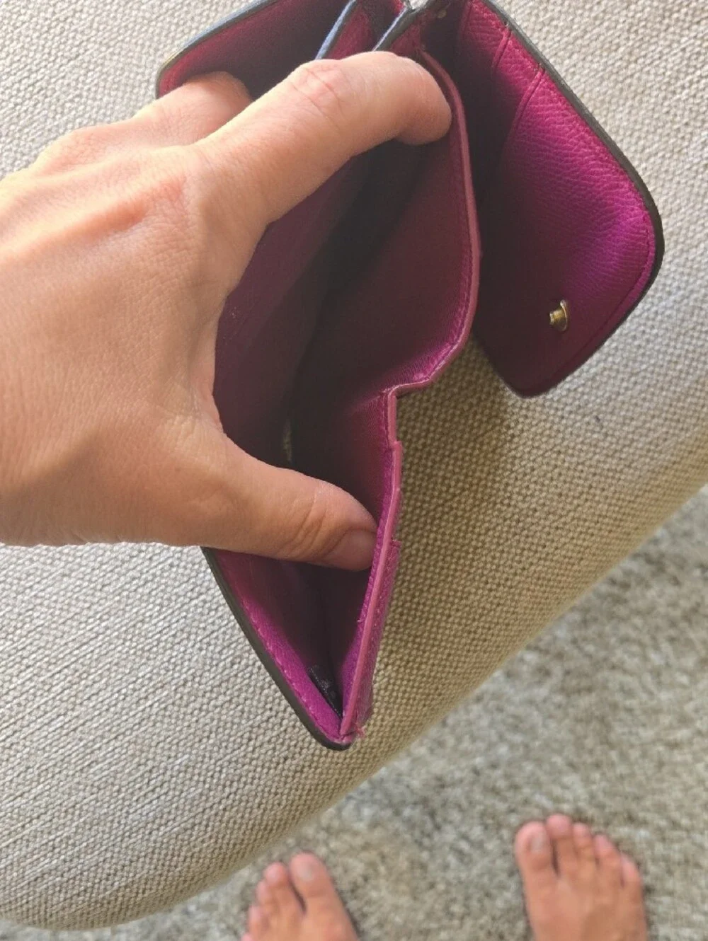 Coach Two-Tone Leather Card Holder - Purple & Black